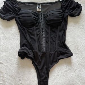 Windsor Black Corset Bodysuit
